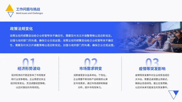 黄蓝色简约风工作总结通用PPT模板