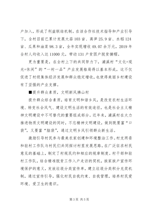 全省美丽乡村示范村建设事迹.docx