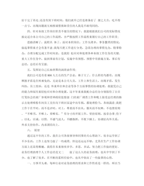 精编之业务经理助理个人工作总结范文.docx