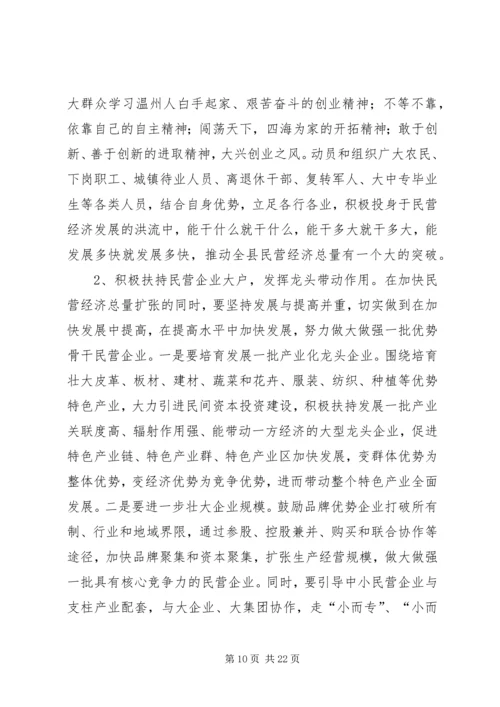 县民营经济工作大会县长讲话稿.docx