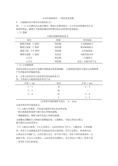 心内科基础知识复习课程