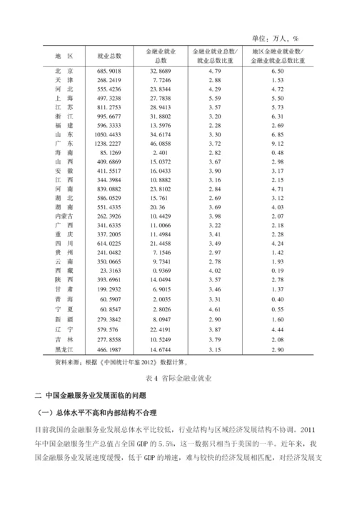 中国区域金融服务业发展现状、问题与战略措施.docx