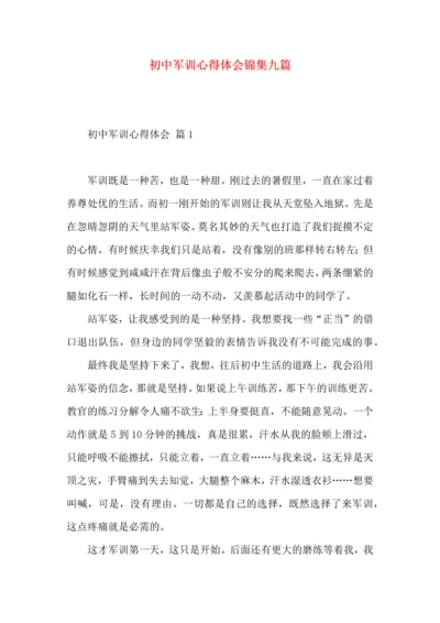 初中军训心得体会锦集九篇（四）.docx