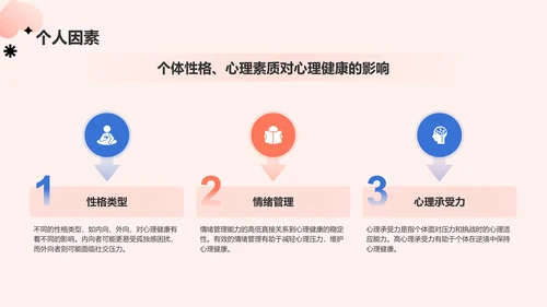 红色插画风心理健康主题班会PPT模板