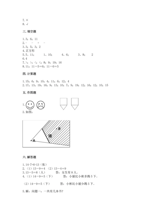 人教版一年级下册数学期中测试卷及参考答案ab卷.docx