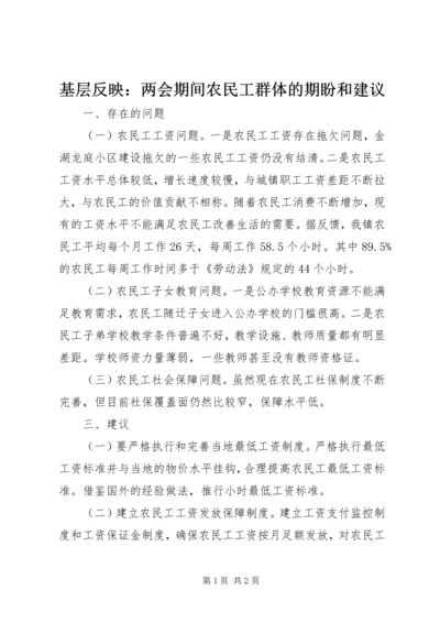 基层反映：两会期间农民工群体的期盼和建议.docx