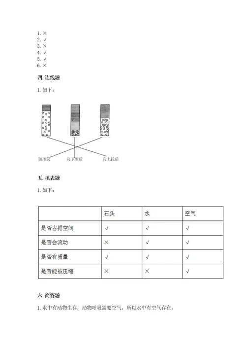 教科版三年级上册科学第2单元空气测试卷精品全优