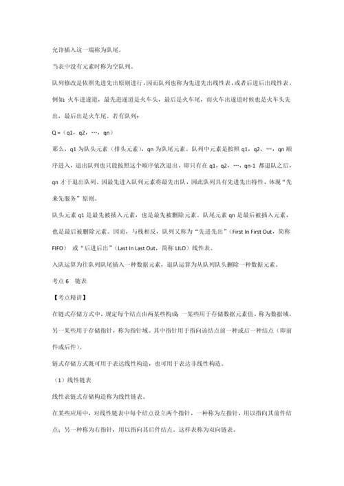 2023年全国计算机二级数据结构与算法.docx