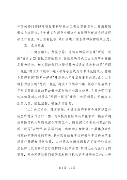 创立省级示XX县区农村药品的意见.docx