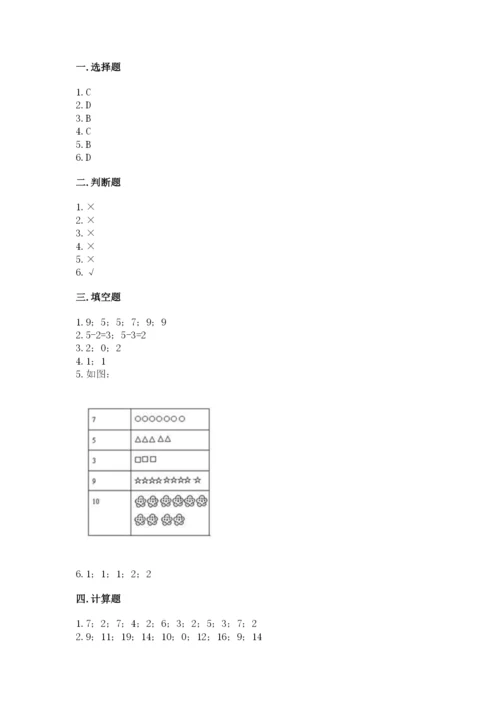 北师大版一年级上册数学期末测试卷及参考答案【基础题】.docx