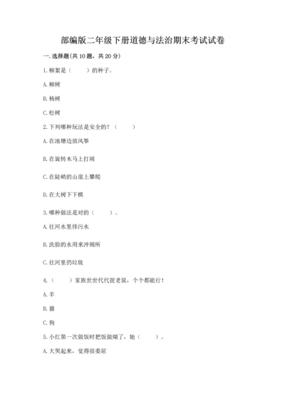 部编版二年级下册道德与法治期末考试试卷精品【名师系列】.docx