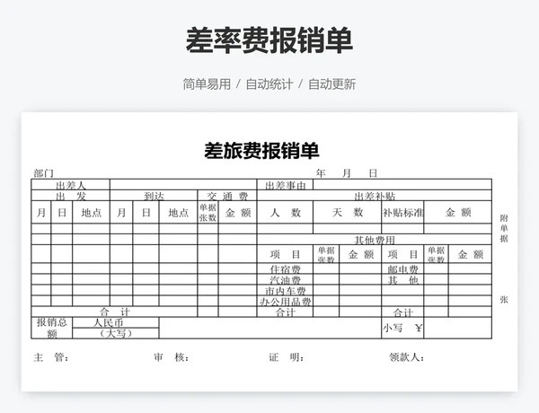 差率费报销单