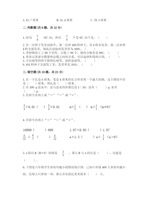 2022人教版六年级上册数学期末测试卷实验班.docx