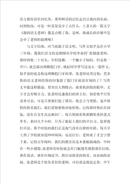 我的语文老师随笔