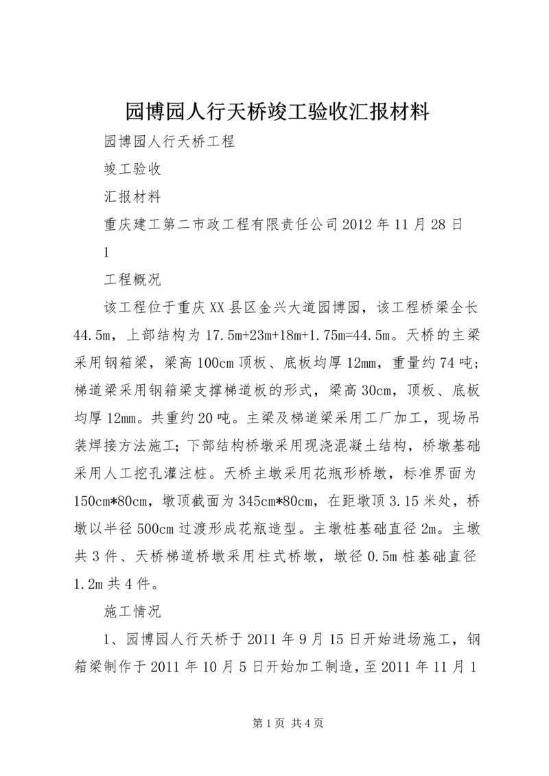 园博园人行天桥竣工验收汇报材料.docx