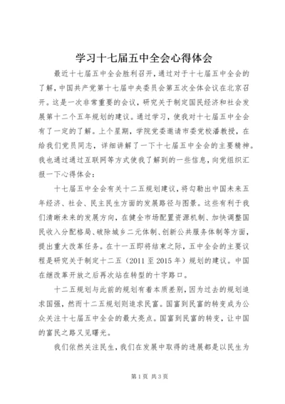 学习十七届五中全会心得体会 (13).docx