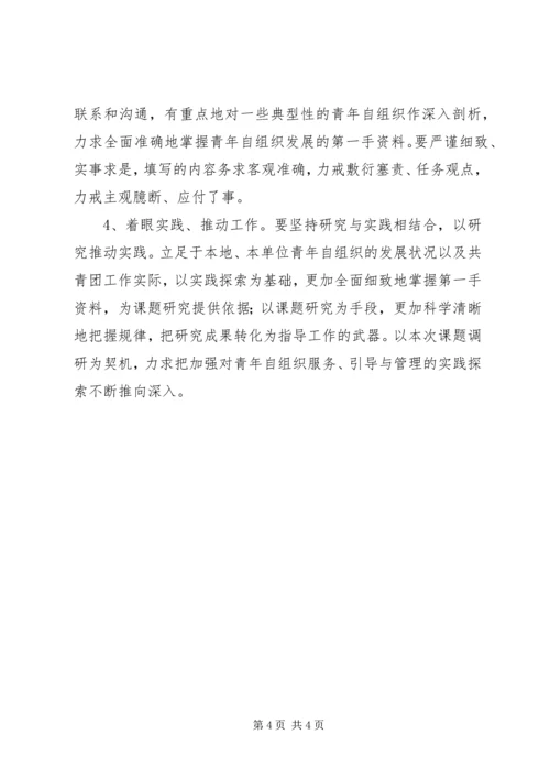 青年自组织调研指导方案.docx