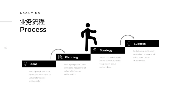 创意黑白调极简主义公司简介动态PPT模板