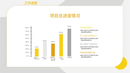 黄色简约产品经理述职报告通用PPT模板