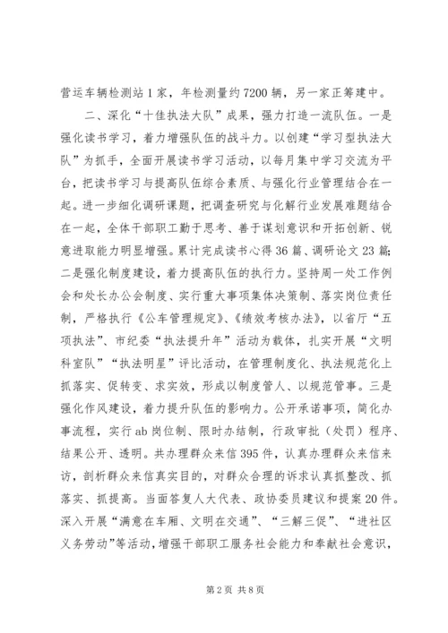 交通局运输管理处工作总结.docx