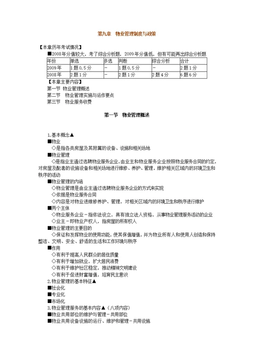 物业管理制度与政策