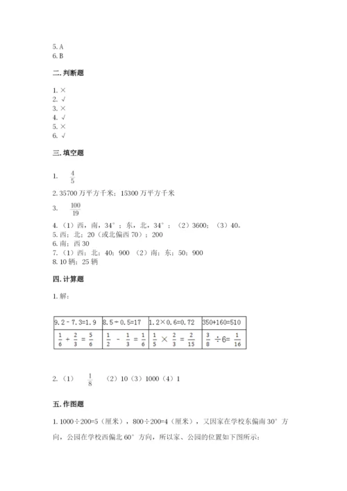 人教版六年级上册数学期中测试卷精品【夺冠系列】.docx