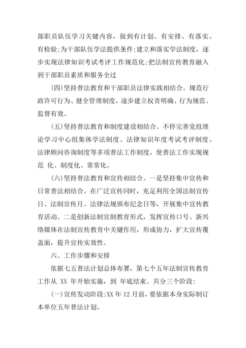 机关单位七五普法实施专项方案.docx