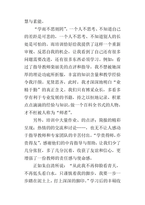 远程培训学习感言：研修推动我前行的脚步