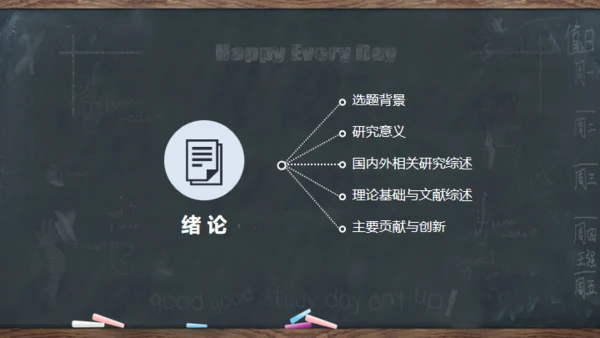 黑板风严谨实用毕业答辩通用PPT模板