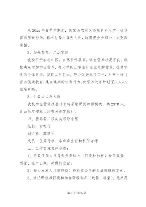 XX年小学营养餐工作计划.docx