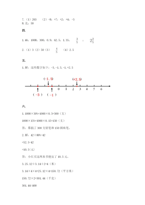 小学六年级数学摸底考试题含完整答案（名校卷）.docx