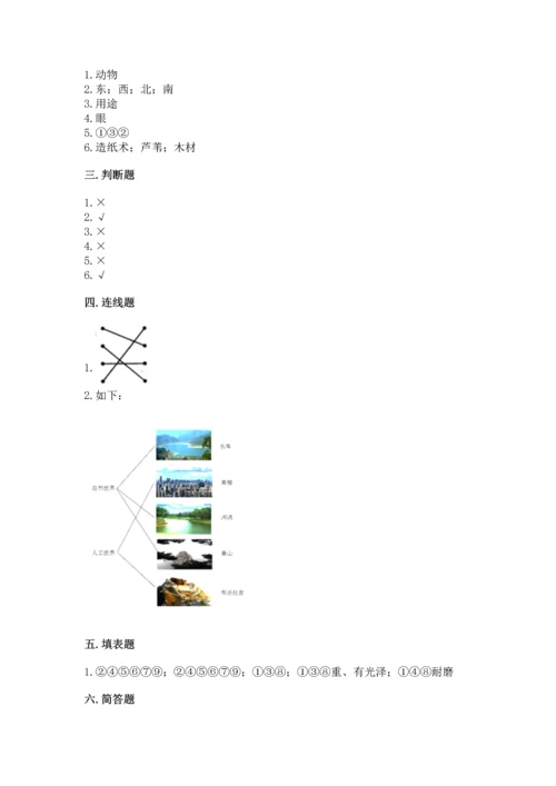 教科版二年级上册科学期末测试卷（精选题）.docx