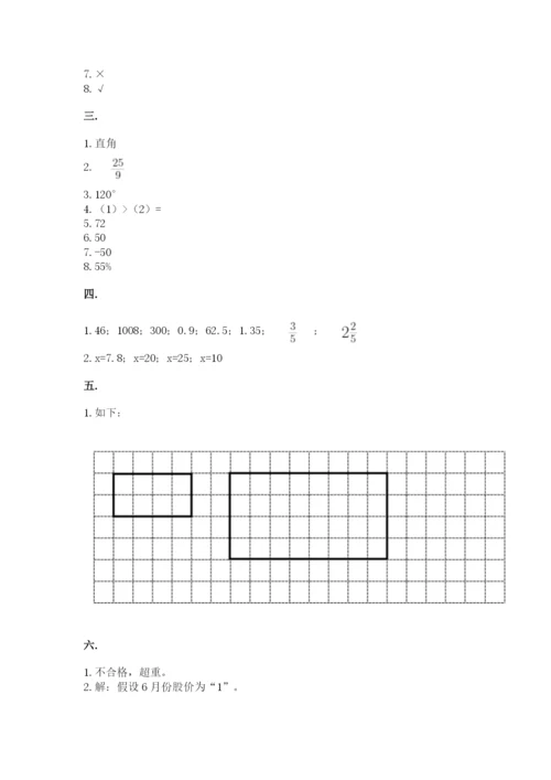 人教版数学小升初模拟试卷附参考答案【能力提升】.docx