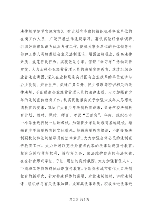 全市普法依法治理工作要点范文.docx