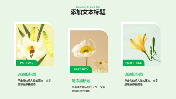 绿色清新风总结汇报通用PPT演示模板