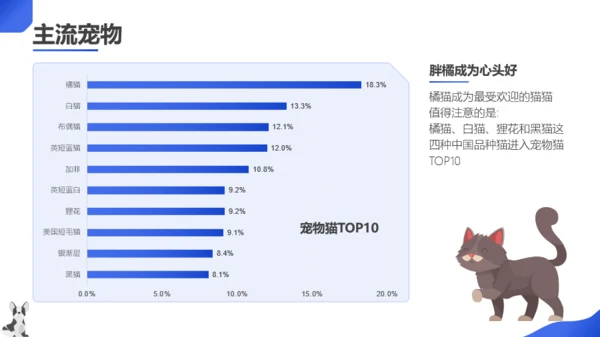 蓝色扁平风宠物主题班会PPT模板