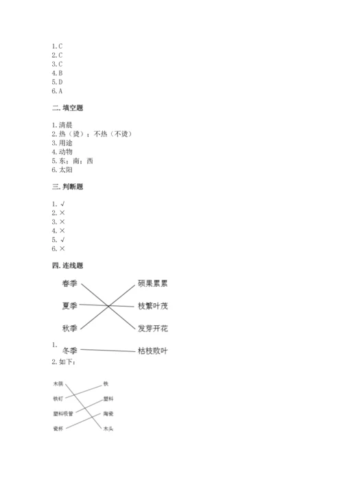 教科版二年级上册科学期末测试卷精品（模拟题）.docx