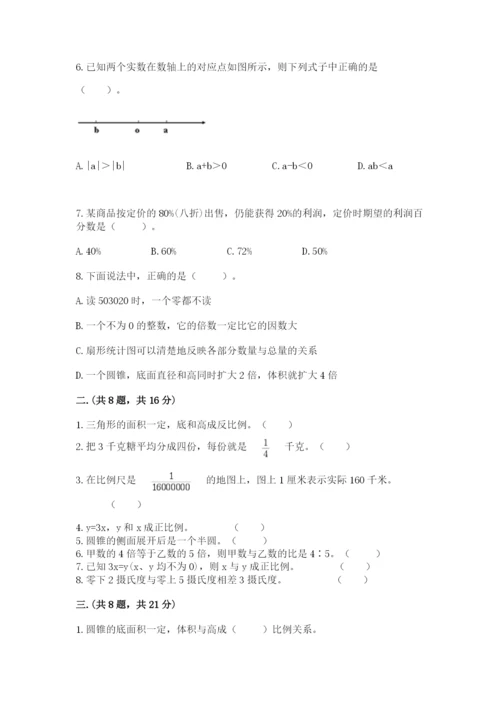六年级毕业班数学期末考试试卷（真题汇编）.docx