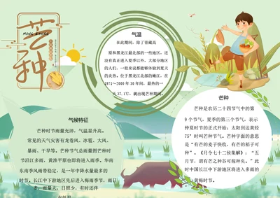 二十四节气芒种word小报