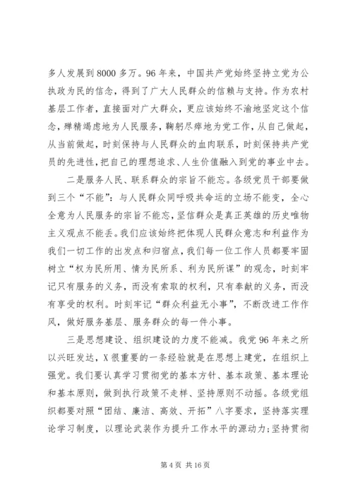 关于七一座谈会讲话.docx
