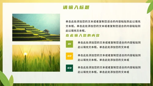 实景简约农业建设工作PPT模板