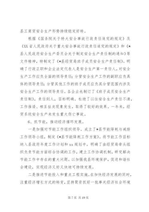 某年县经贸局工作总结范文.docx