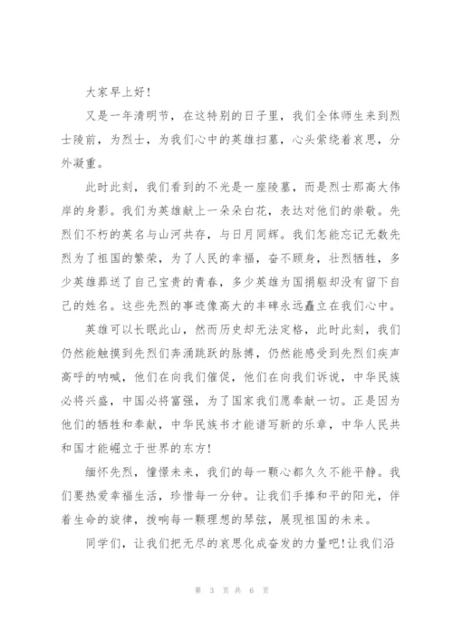 清明节缅怀英烈演讲稿五篇.docx