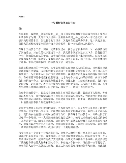 中学教师支教心得体会