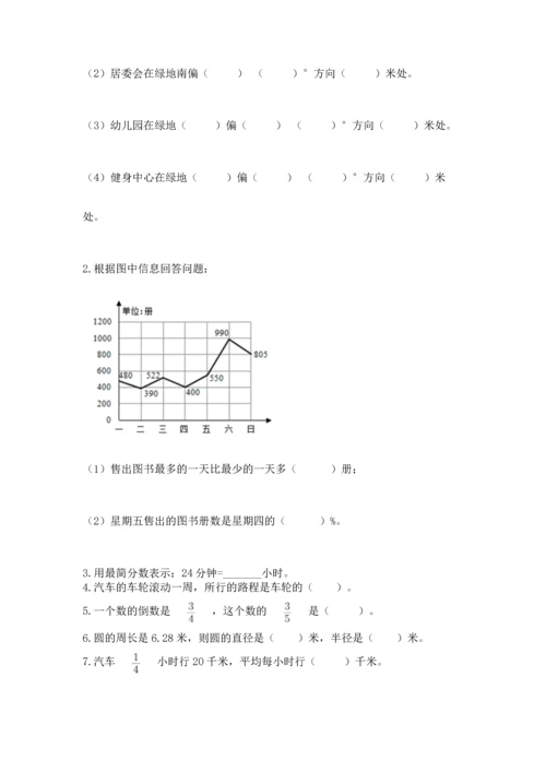 小学数学六年级上册期末测试卷含答案（达标题）.docx