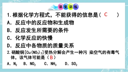 课题1  质量守恒定律  第2课时 化学方程式(共23张PPT)-2023-2024学年九年级化学上