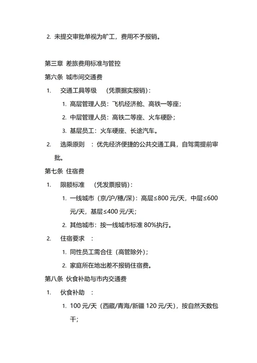 通用差旅费管理制度