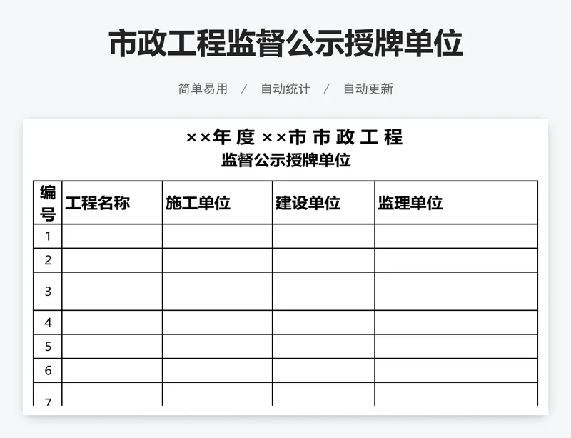 市政工程监督公示授牌单位