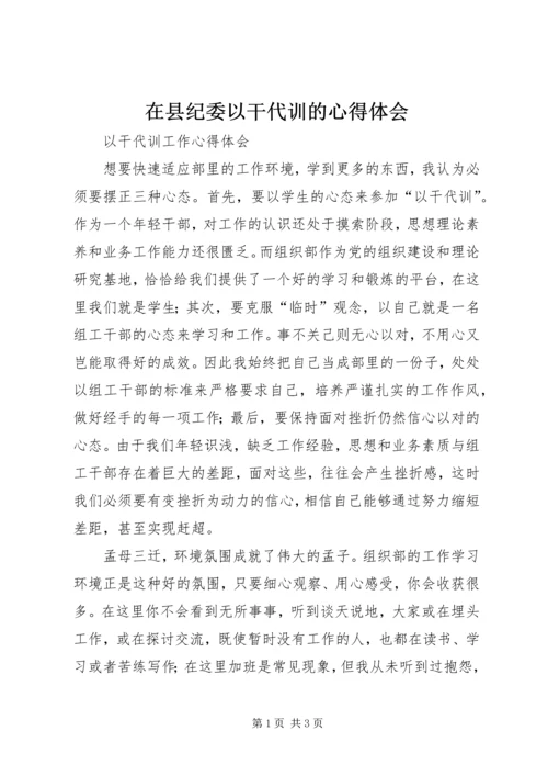 在县纪委以干代训的心得体会 (4).docx