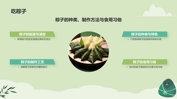 绿色插画风端午节PPT模板